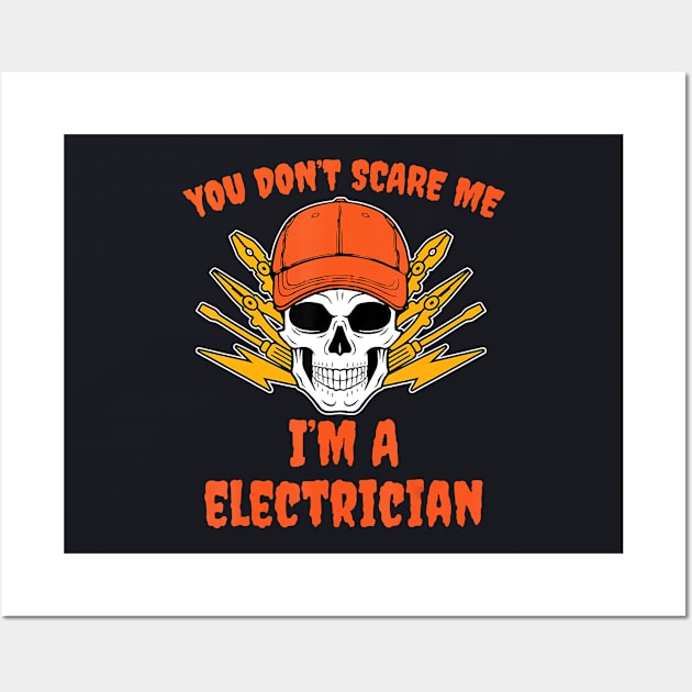 Skull Crossbones Electrician Costume Easy Halloween Wall Art by SabraAstanova